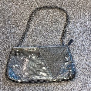 Whiting and Davis silver mesh slinky vintage looking designer purse